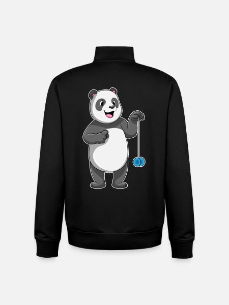 Panda with Jojo - Unisex Organic Zip Sweatshirt by Stanley/Stella - black