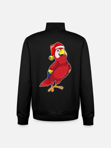 Parrot Christmas Christmas Hat - Unisex Organic Zip Sweatshirt by Stanley/Stella - black