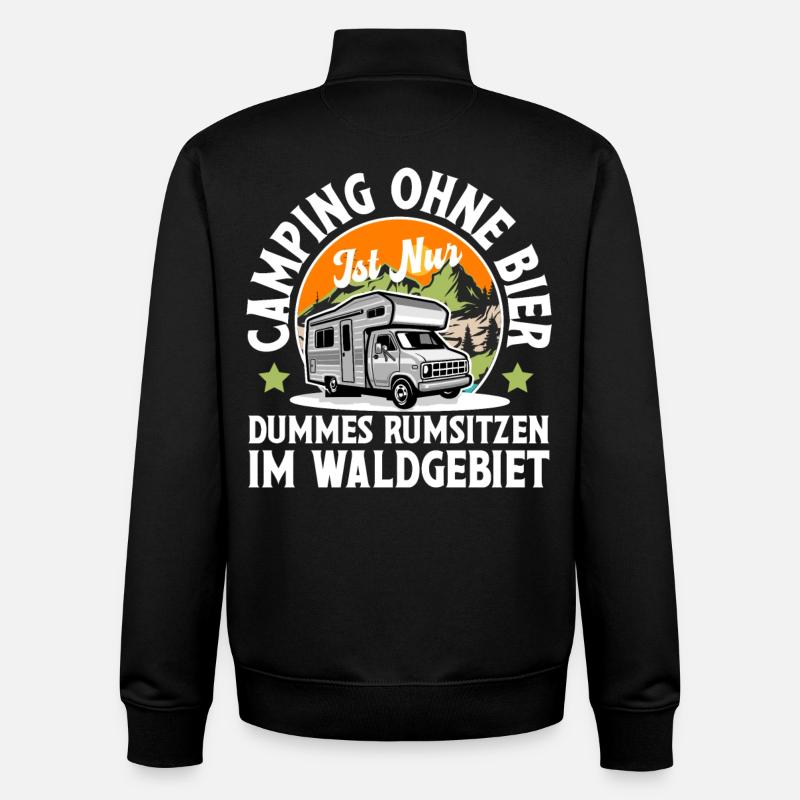Camping Camper Campen - Unisex Organic Zip Sweatshirt von Stanley/Stella - Schwarz
