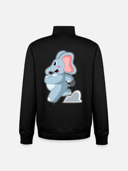 Elephant Jogger Jogging Sport - Unisex Organic Zip Sweatshirt by Stanley/Stella - black