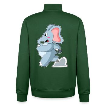 Elefant Jogger Joggen Sport - Unisex Organic Zip Sweatshirt von Stanley/Stella - Flaschengrün - Hinten - AI Model Male 185 dark (185cm)