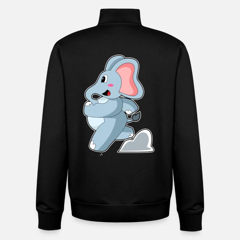 Elefant als Jogger - Unisex Organic Zip Sweatshirt von Stanley/Stella - Schwarz