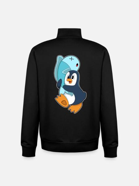 Poisson pingouin - Sweat zippé unisexe en coton bio Stanley/Stella - noir