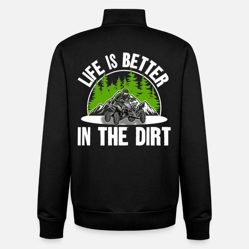 Quad VTT Tout-terrain Quad Riders - Sweat zippé unisexe en coton bio Stanley/Stella - noir