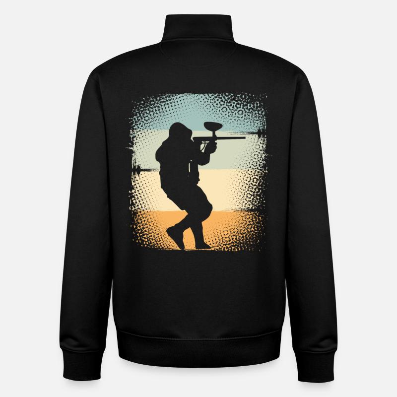 Paintball - Sweat zippé unisexe en coton bio Stanley/Stella - noir