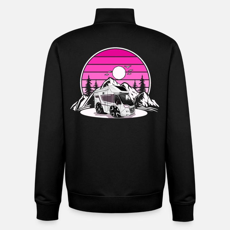 Camping Camper Campen - Unisex Organic Zip Sweatshirt von Stanley/Stella - Schwarz