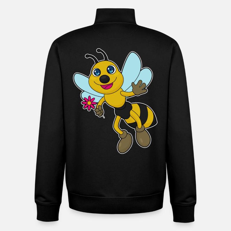 Fleur d’abeille - Sweat zippé unisexe en coton bio Stanley/Stella - noir