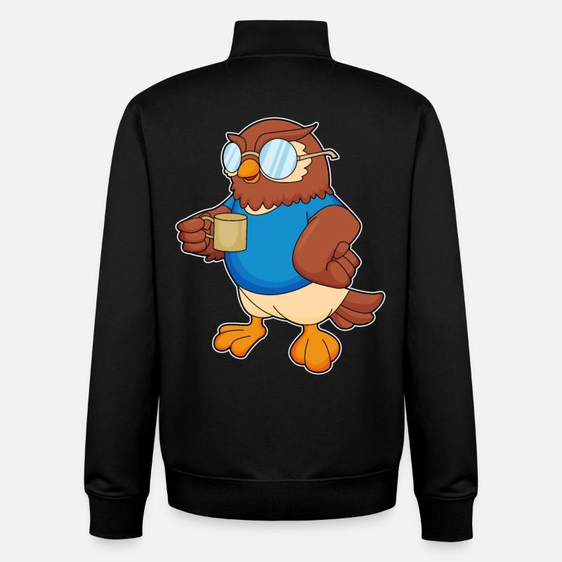 Eule Becher - Unisex Organic Zip Sweatshirt von Stanley/Stella - Schwarz