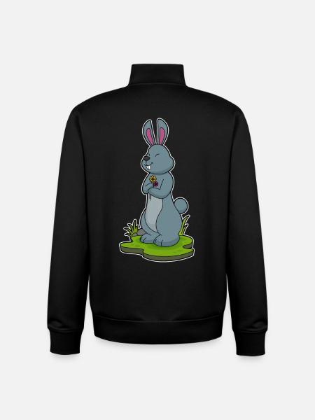Fleurs de lapin - Sweat zippé unisexe en coton bio Stanley/Stella - noir