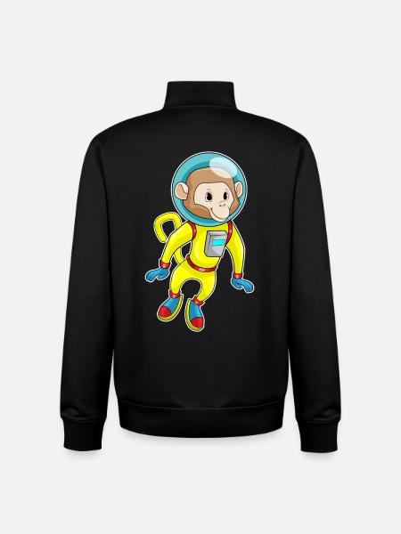 Monkey Astronaut Space - Unisex Organic Zip Sweatshirt by Stanley/Stella - black
