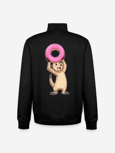 Donut suricate - Sweat zippé unisexe en coton bio Stanley/Stella - noir