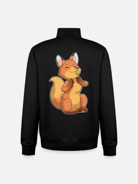 Fox lollipop - Unisex Organic Zip Sweatshirt by Stanley/Stella - black