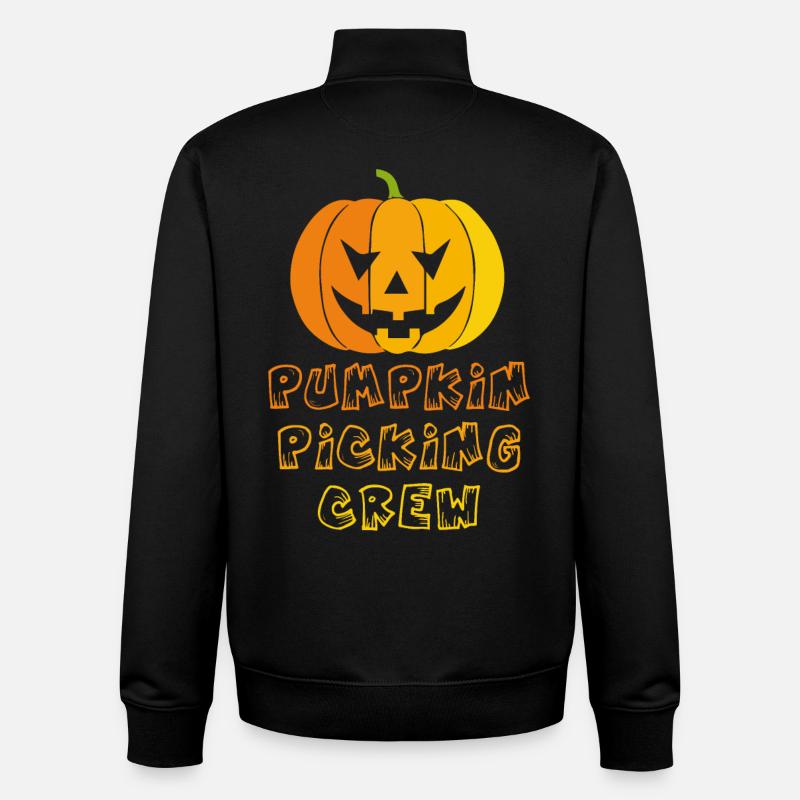 Équipe de cueillette de citrouilles - Sweat zippé unisexe en coton bio Stanley/Stella - noir