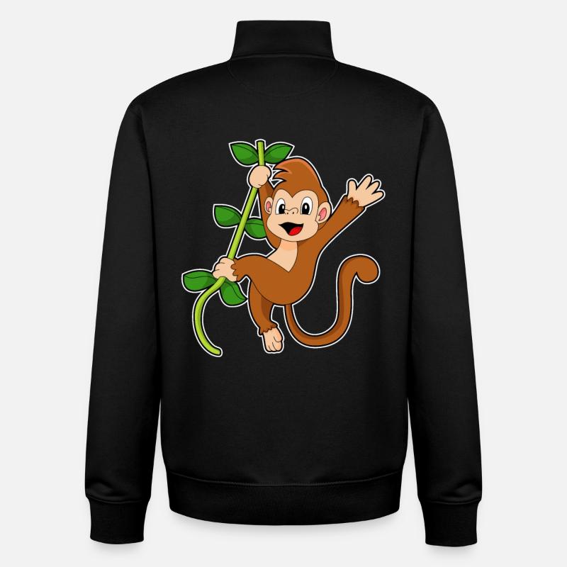 Affe im Urwald - Unisex Organic Zip Sweatshirt von Stanley/Stella - Schwarz