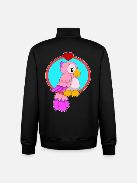 Parrot Heart - Unisex Organic Zip Sweatshirt by Stanley/Stella - black