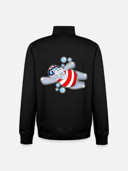 Nilpferd Taucher Schwimmbrille Tauchen - Unisex Organic Zip Sweatshirt von Stanley/Stella - Schwarz