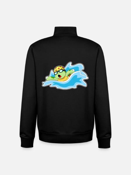 Turtle Swimming Goggles Summer - Unisex Organic Zip Sweatshirt by Stanley/Stella - black