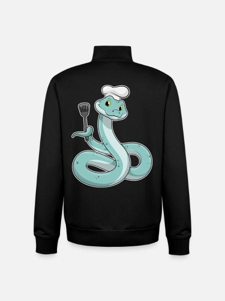 Snake Cook Spatula Cooking - Unisex Organic Zip Sweatshirt by Stanley/Stella - black