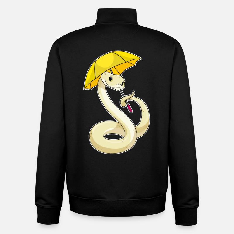 Snake Umbrella - Unisex Organic Zip Sweatshirt by Stanley/Stella - black