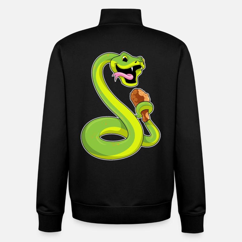 Serpent au poulet - Sweat zippé unisexe en coton bio Stanley/Stella - noir