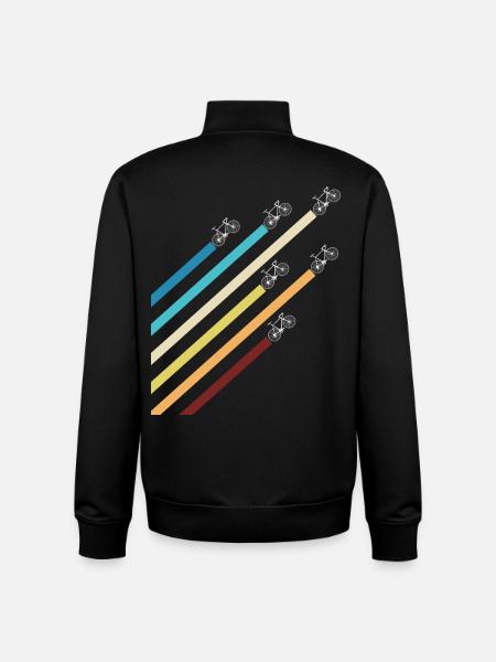 Rennrad Fahrrad mit bunten Streifen - Unisex Organic Zip Sweatshirt von Stanley/Stella - Schwarz