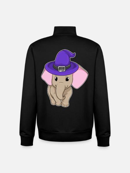 Elefant Hexe Hexenhut - Unisex Organic Zip Sweatshirt von Stanley/Stella - Schwarz