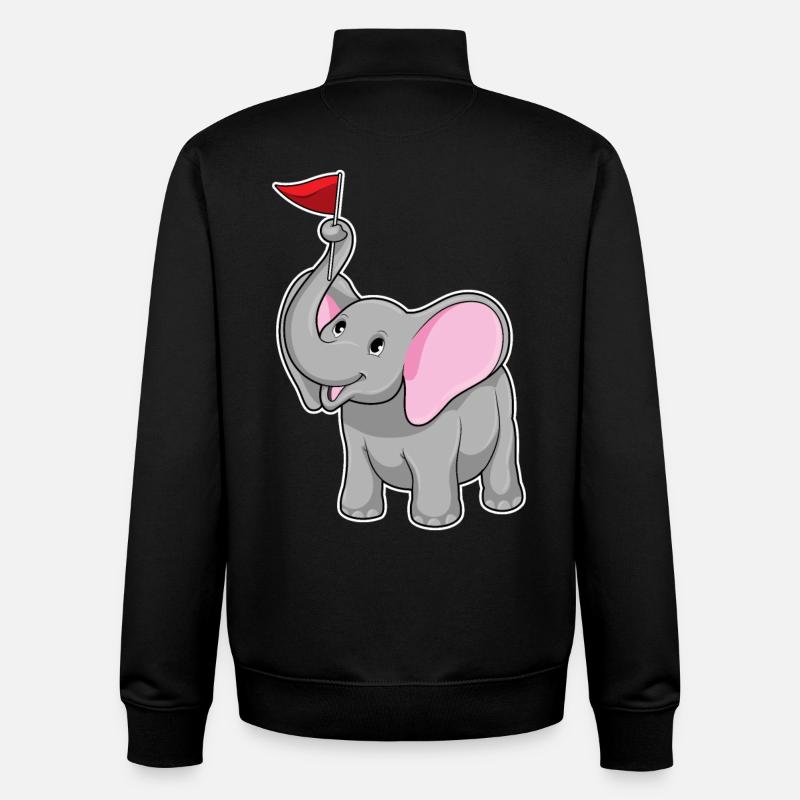 Elephant Flag - Unisex Organic Zip Sweatshirt by Stanley/Stella - black