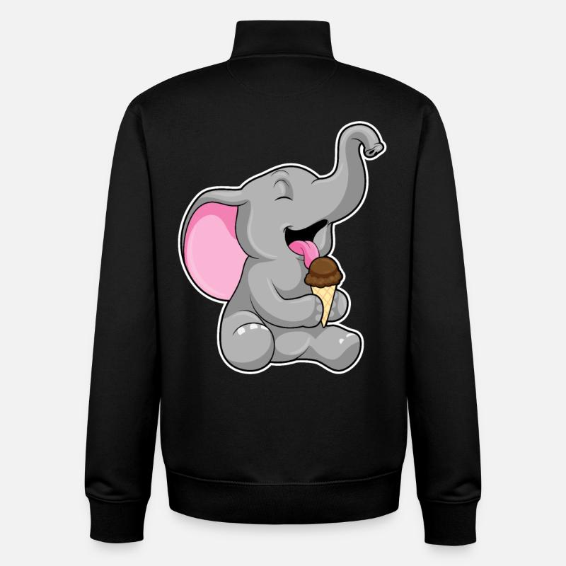 Glace gaufre éléphant - Sweat zippé unisexe en coton bio Stanley/Stella - noir
