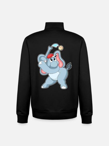 Elephant Baseball - Unisex Organic Zip Sweatshirt by Stanley/Stella - black