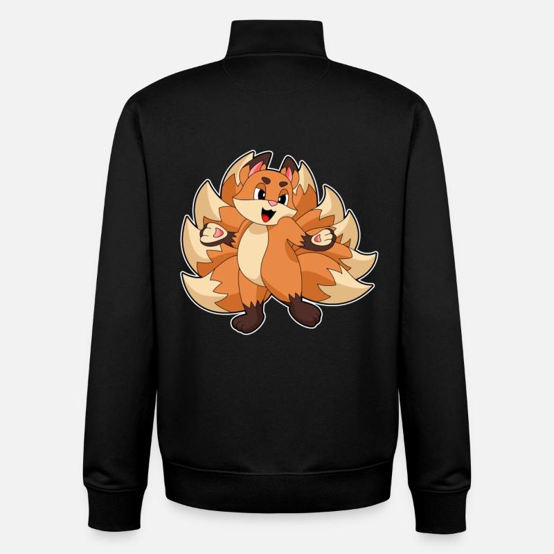 Funny fox - Unisex Organic Zip Sweatshirt by Stanley/Stella - black