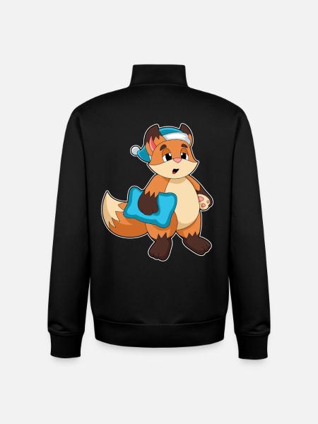 Fox Sleeping Night Cap - Unisex Organic Zip Sweatshirt by Stanley/Stella - black