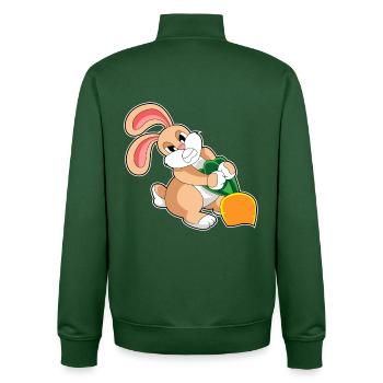 Rabbit Carrot - Unisex Organic Zip Sweatshirt by Stanley/Stella - bottle green - Back - AI Model Male 185 dark (185cm)