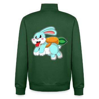 Rabbit Carrot - Unisex Organic Zip Sweatshirt by Stanley/Stella - bottle green - Back - AI Model Male 185 dark (185cm)