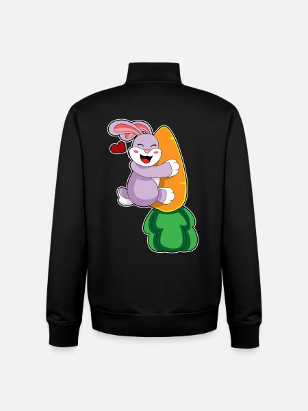 Bunny Carrot - Unisex Organic Zip Sweatshirt by Stanley/Stella - black