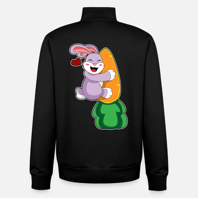 Bunny Carrot - Unisex Organic Zip Sweatshirt by Stanley/Stella - black