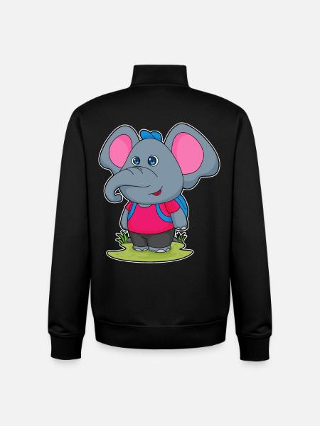 Elephant Student Backpack School - Unisex Organic Zip Sweatshirt by Stanley/Stella - black