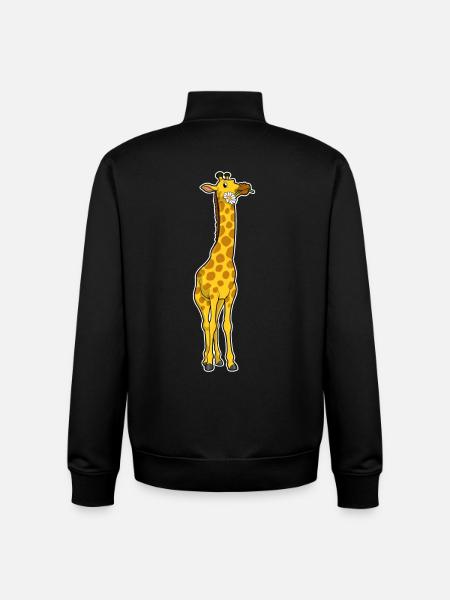 Giraffe Daisy - Unisex Organic Zip Sweatshirt by Stanley/Stella - black