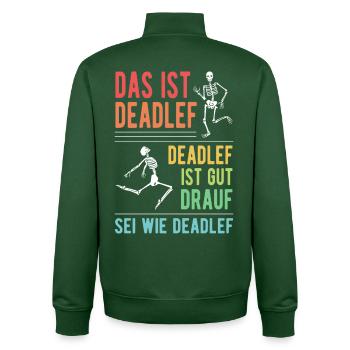 Squelette Costume d’Halloween pour Hommes Femmes - Sweat zippé unisexe en coton bio Stanley/Stella - vert bouteille - Dos - AI Model Male 185 dark (185cm)