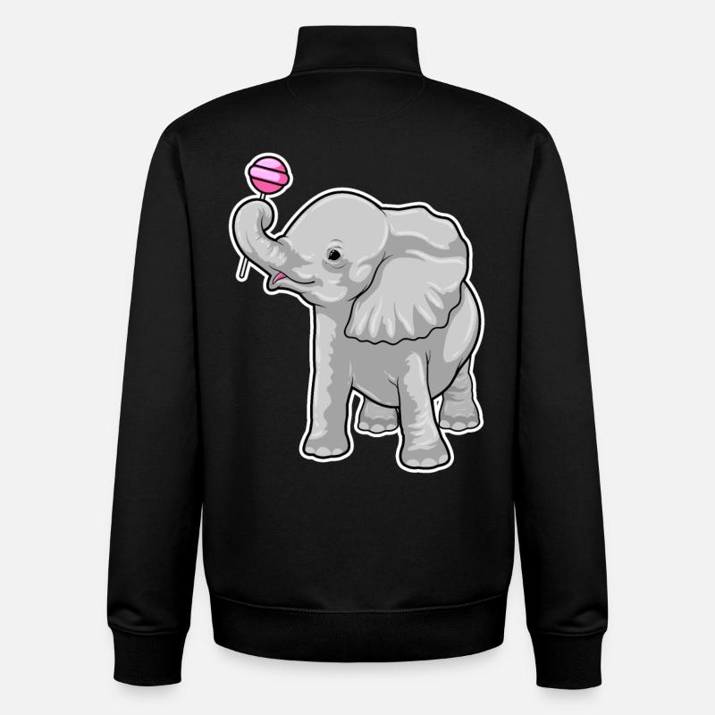 Elephant lollipops - Unisex Organic Zip Sweatshirt by Stanley/Stella - black
