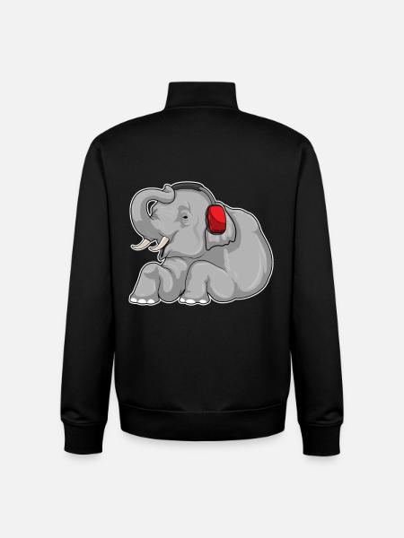 Elephant Headphones Music - Unisex Organic Zip Sweatshirt by Stanley/Stella - black