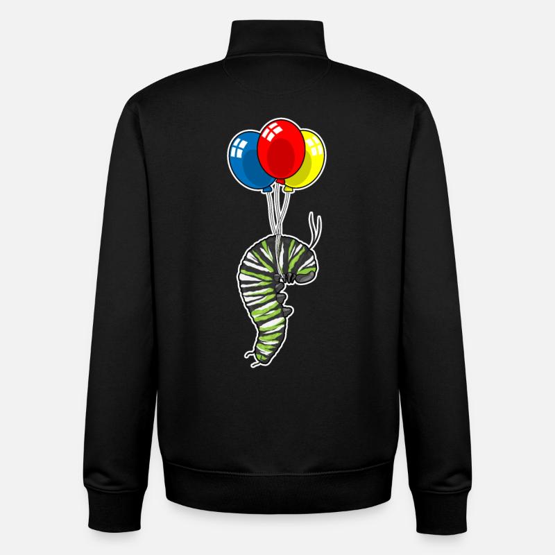 Ballon Caterpillar - Sweat zippé unisexe en coton bio Stanley/Stella - noir