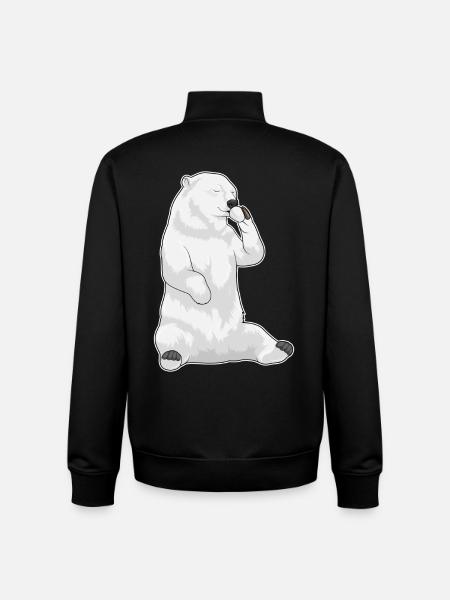 Polar Bear Coffee Cup - Unisex Organic Zip Sweatshirt by Stanley/Stella - black