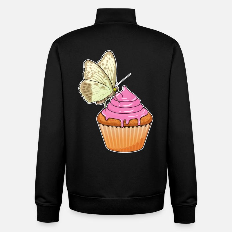 Muffin papillon - Sweat zippé unisexe en coton bio Stanley/Stella - noir