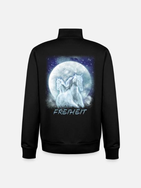 Pferde Mädchen Freiheit - Unisex Organic Zip Sweatshirt von Stanley/Stella - Schwarz