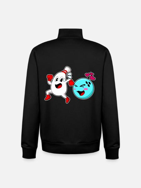 Bowling Bowling Ball Pin - Unisex Organic Zip Sweatshirt by Stanley/Stella - black