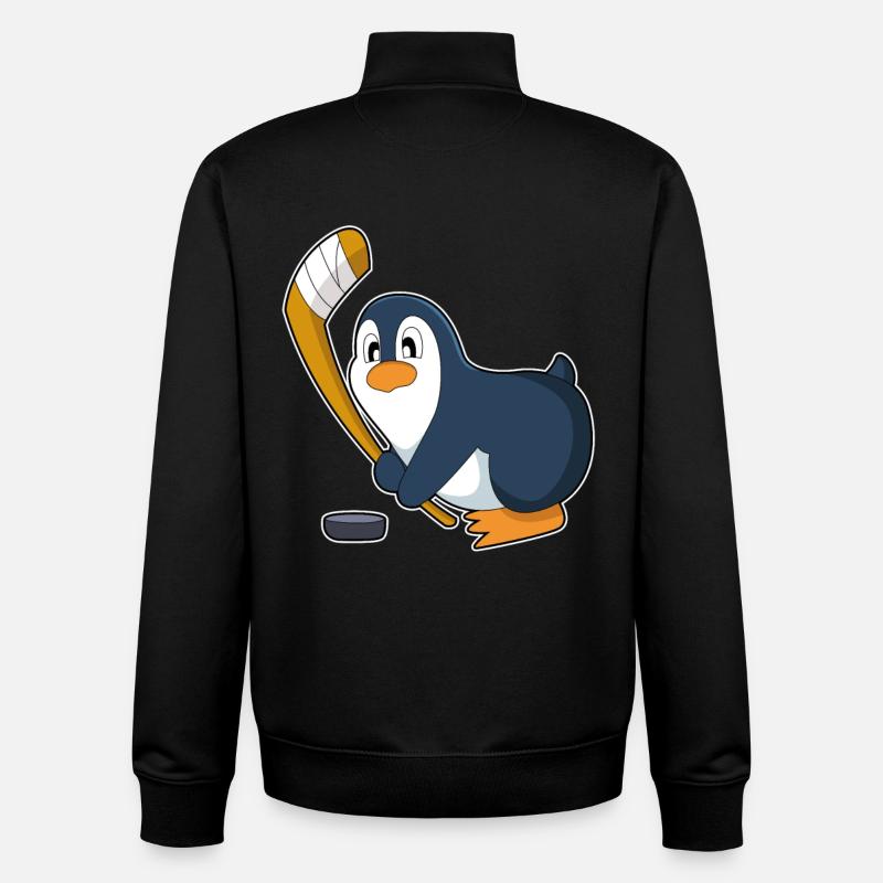 Pinguin Eishockey Eishockeyschläger - Unisex Organic Zip Sweatshirt von Stanley/Stella - Schwarz