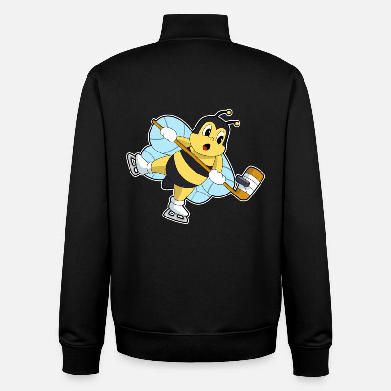 Biene Eishockey Eishockeyschläger - Unisex Organic Zip Sweatshirt von Stanley/Stella - Schwarz