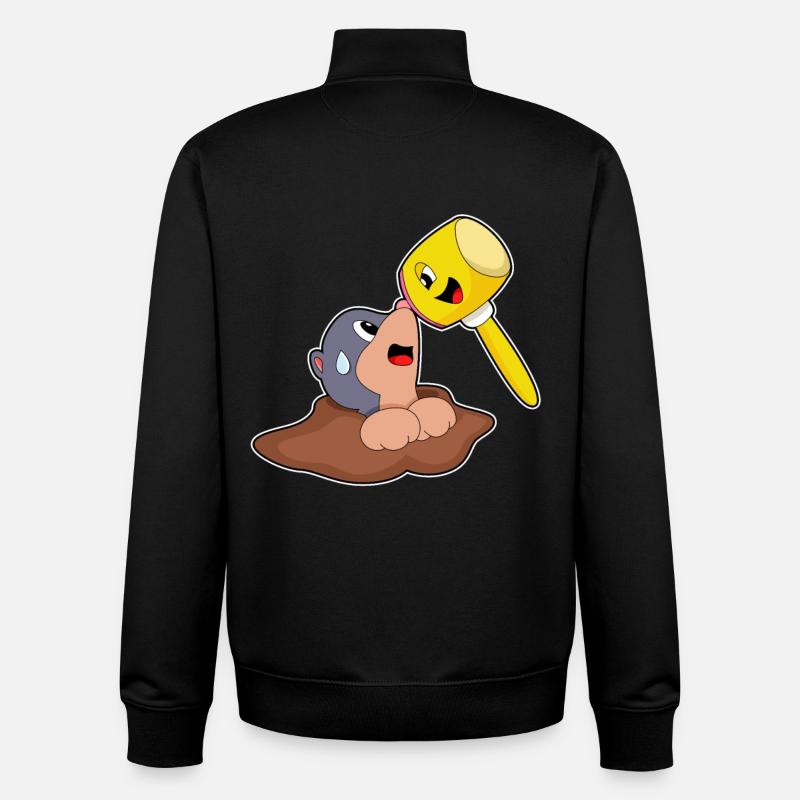 Mole Hammer - Unisex Organic Zip Sweatshirt by Stanley/Stella - black