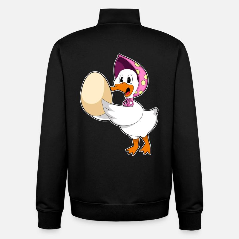 Oeuf de canard - Sweat zippé unisexe en coton bio Stanley/Stella - noir