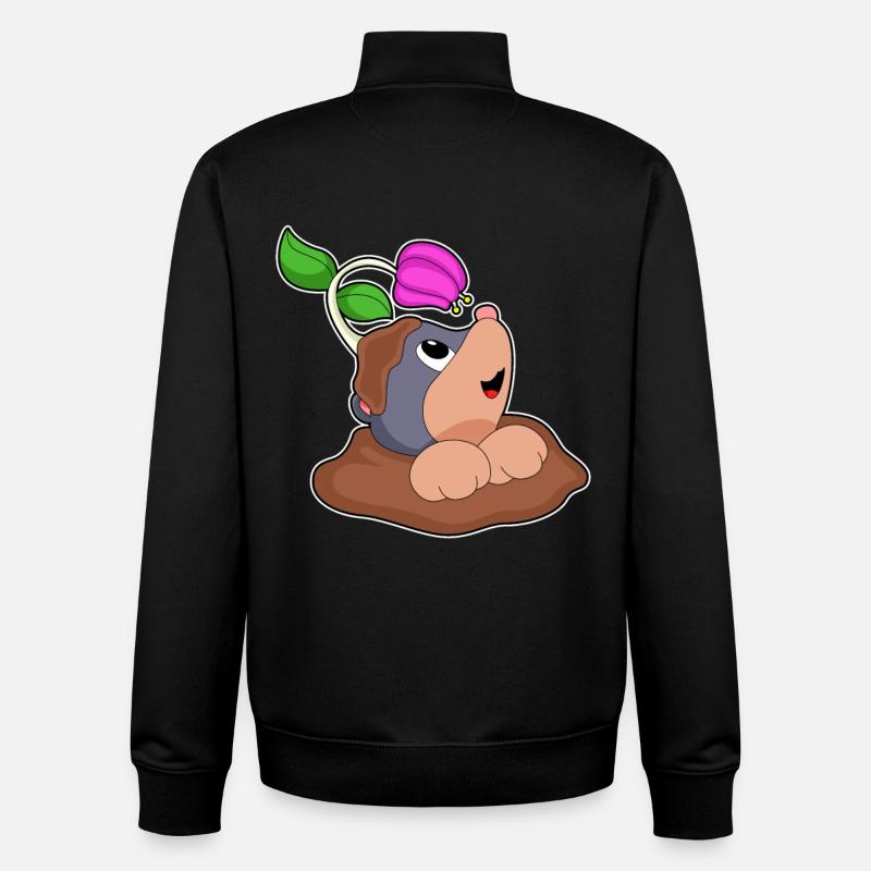 Funny Mole - Unisex Organic Zip Sweatshirt by Stanley/Stella - black